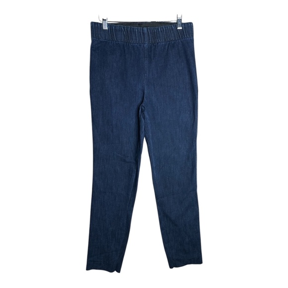 Soft Surroundings Blue Denim Pull On Distressed‎ Hem Pants Size Small - Picture 1 of 7